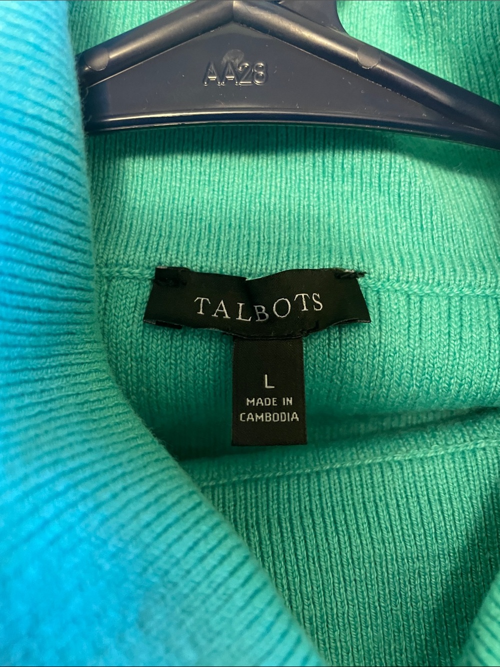 Turtleneck Ribbed Sweater - Teal - Picture 3 of 3
